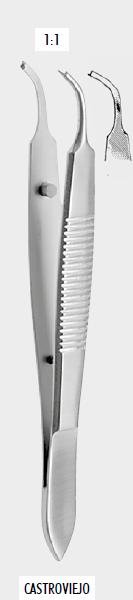 Пінцет КАСТРОВЬЄХО (CASTROVIEJO) для фіксації, 1х1 зубці